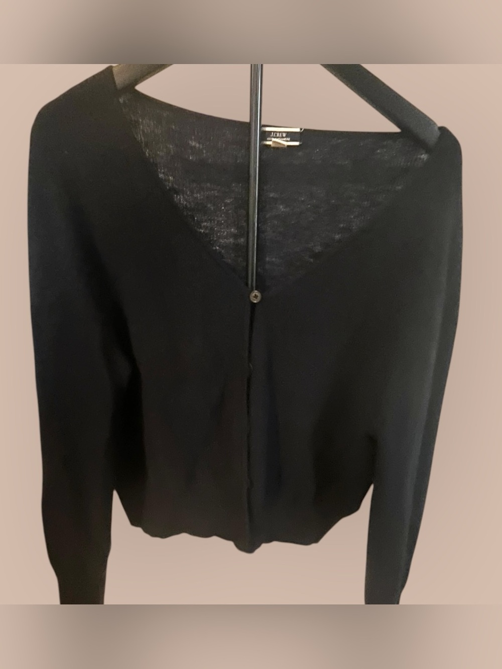 J.Crew 100% Cashmere Cardigan Sweater Womens XL Navy Blue V-Neck Button Front